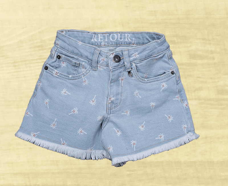 Girls AOP Denim Hot Shorts