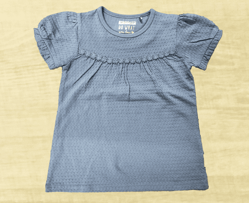Girls Jaquard Jersey Ruched Top