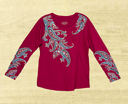 Ladies Embelished Cotton Knit Top