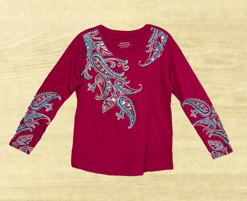 Ladies Embelished Cotton Knit Top