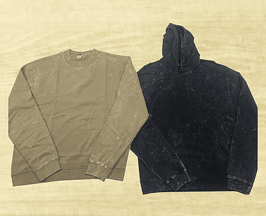 Mens Recycled Fleece Sweatshirt-Acidwash