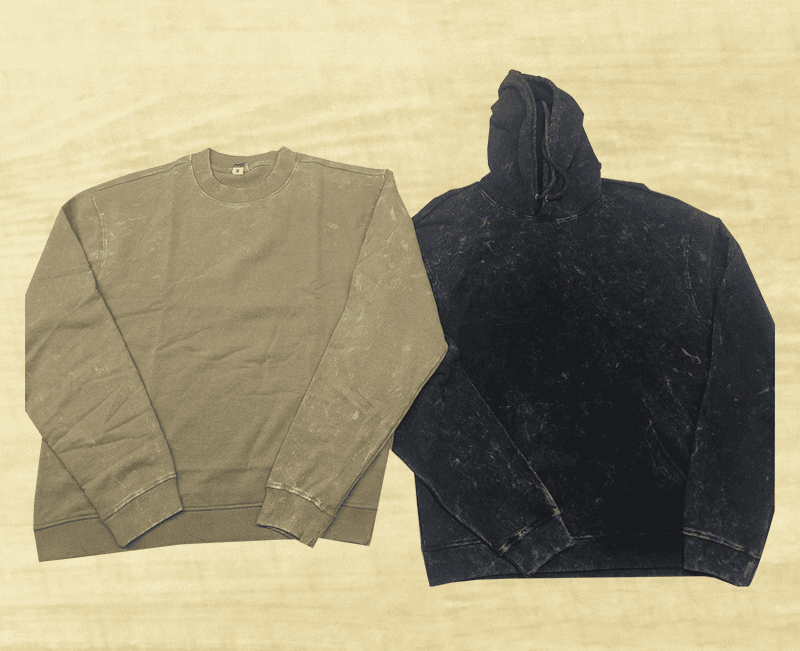 Mens Recycled Fleece Sweatshirt-Acid Wash