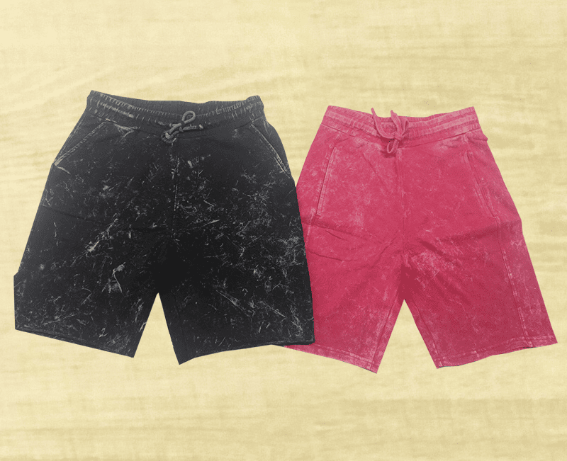 Mens Recycled Fleece Shorts - Acid Wash
